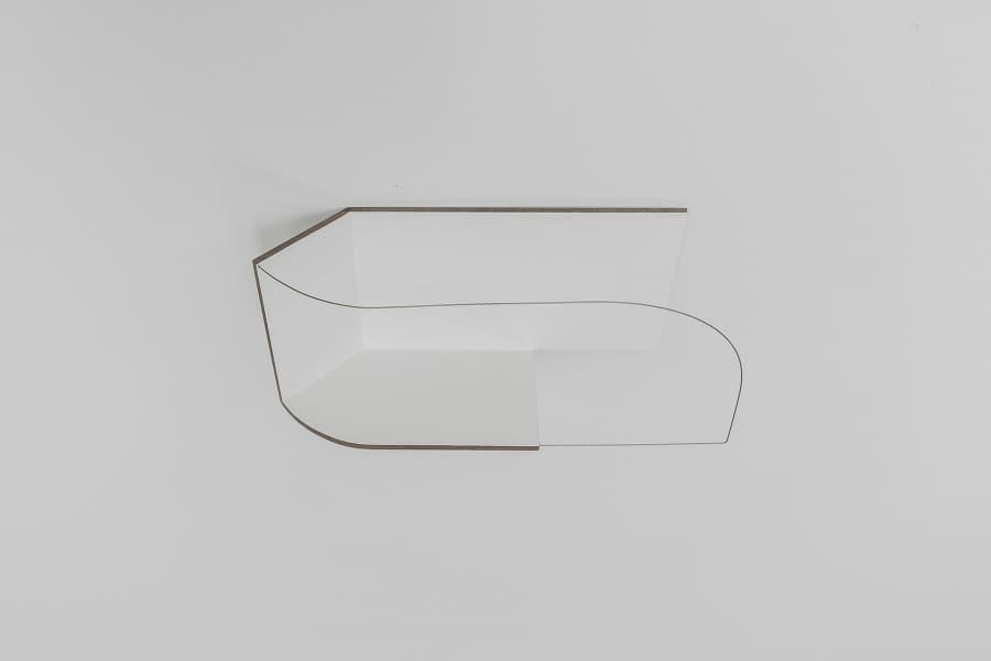 Folding Drawing #29 · Wood panel, paint, metal rod · 18.5 x 7.6 x 6cm · 2020 · Folding Drawing #29 · Wood panel, paint, metal rod