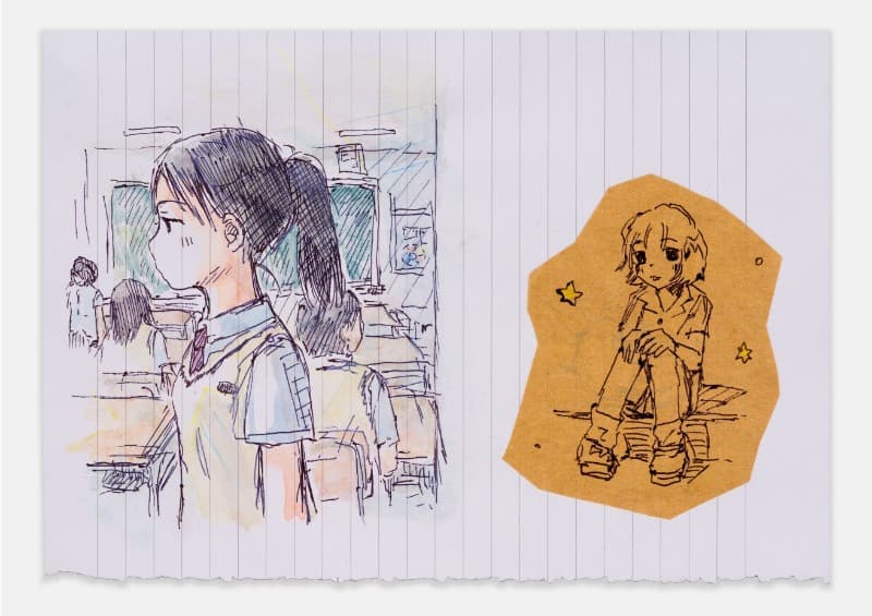 Emi Kuraya. Untitled, 2020. · Pencil and watercolor on paper. · 12.5 x 17.8cm | 4 15/16 x7 1/16 in. · ©2020 Emi Kuraya/Kaikai Kiki Co., Ltd. All Rights Reserved. Courtesy Perrotin. · Emi Kuraya. Untitled, 2020. · Pencil and watercolor on paper.
