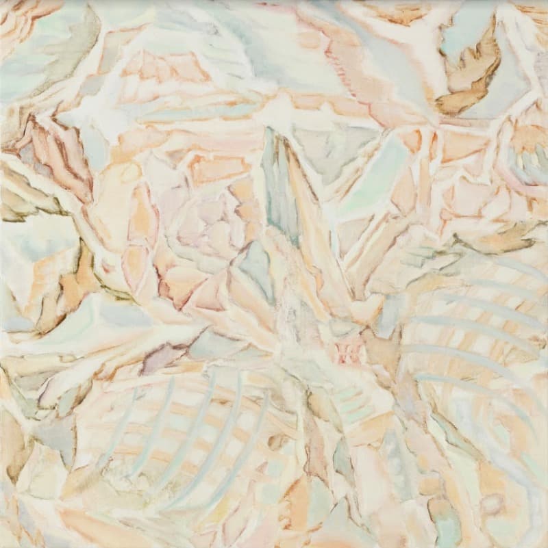 구나, 오렌지살구햇빛주름 (OrangeApricotSunlightWrinkle) · 캔버스에 유채 · 33x33cm · 2019 · OrangeApricotSunlightWrinkle · Oil on canvas.