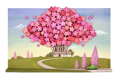 외갓집 가는 길 · Acrylic on wood · 50×31cm · 2019 · Way to grandmother's house · Acrylic on wood