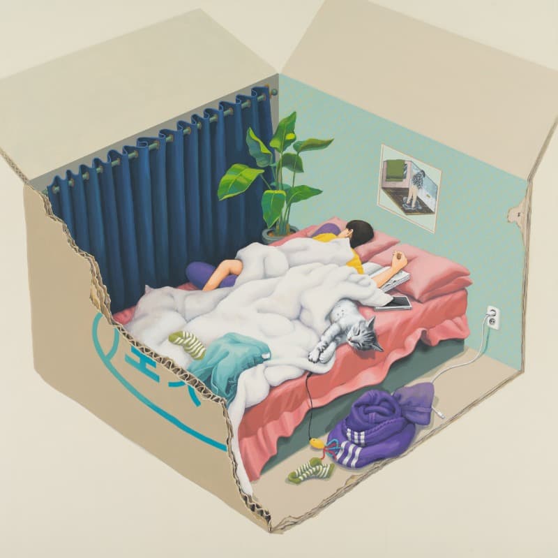 A box · acrylic gouache · 112x112cm · 2020 · A box · acrylic gouache