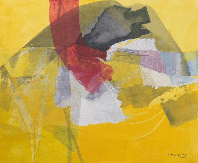 2020-8 · Collage acrylic on Korean paper · 73x60.5cm · 2020 · 2020-8 · Collage acrylic on Korean paper