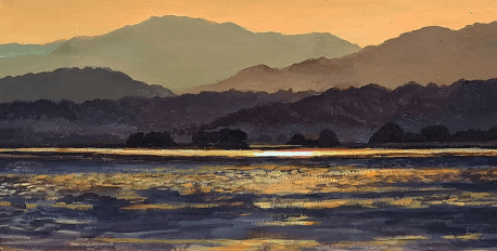 태양을 마주하다 · Mixed media on canvas · 20x40cm · 2020 · Mixed media on canvas