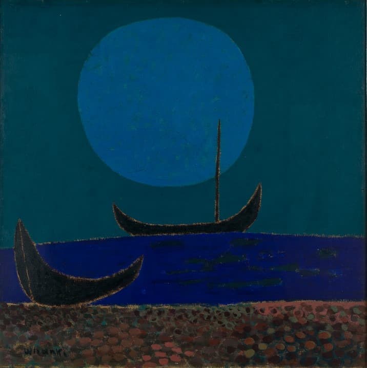김환기, 달밤 · 종이에 유채 · 50×50cm · 1951 개인 소장 [출처] 국립현대미술관 제공