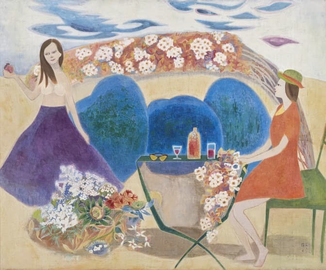 천경자, 정원 · 종이에 채색 · 130×162cm · 1962 개인 소장 [출처] 국립현대미술관 제공