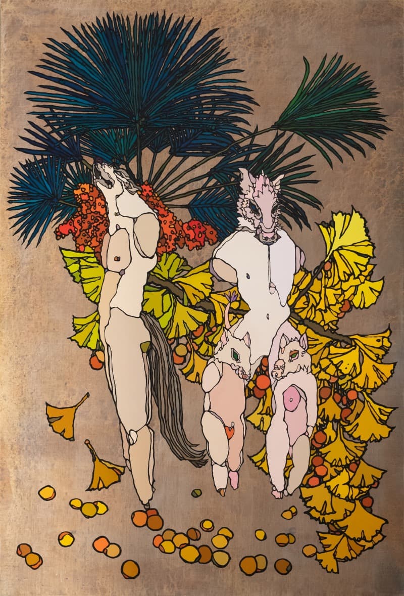 시(詩) 은유의 시작-다시 태어나도 당신을 위해 · 캔버스에 아크릴채색 · 194x130cm · 2019