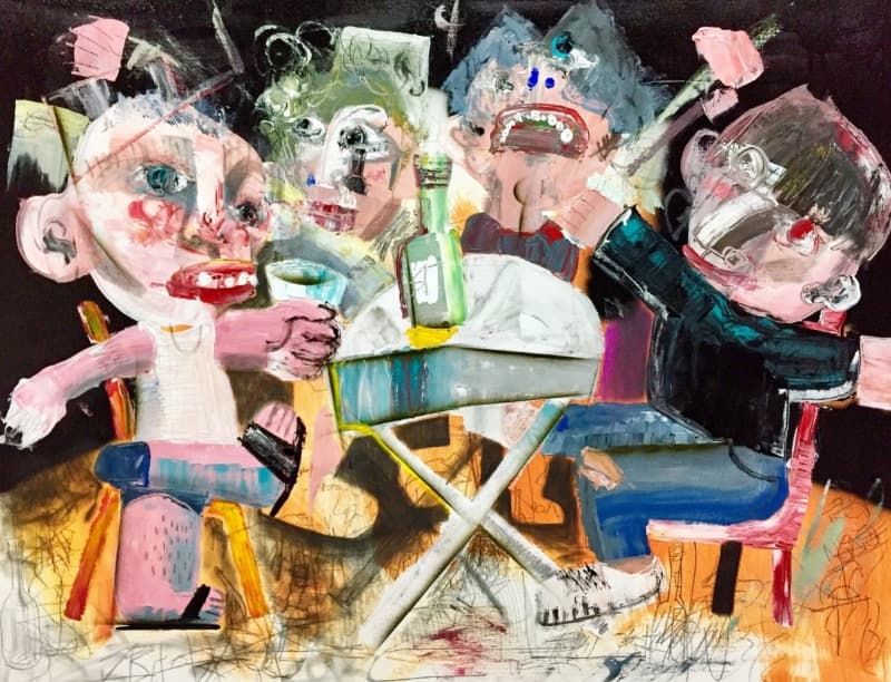 김종민, 꿈의 대화 · Mixed media on canvas · 116.8x91cm · 2018 · Mixed media on canvas