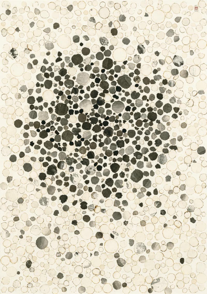Grey Snow · Mixed media on mulberry Hanji paper · 135 x 94 cm · 2020 [출처] 갤러리현대 홈페이지 · Grey Snow · Mixed media on mulberry Hanji paper