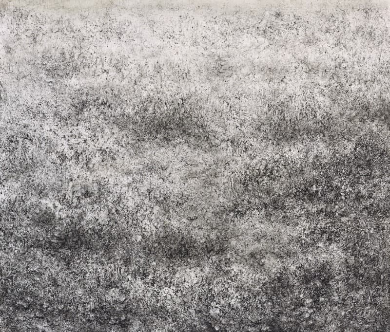 첫눈 내린 날 · 한지에 혼합재료 · 45.5x53cm · 2021