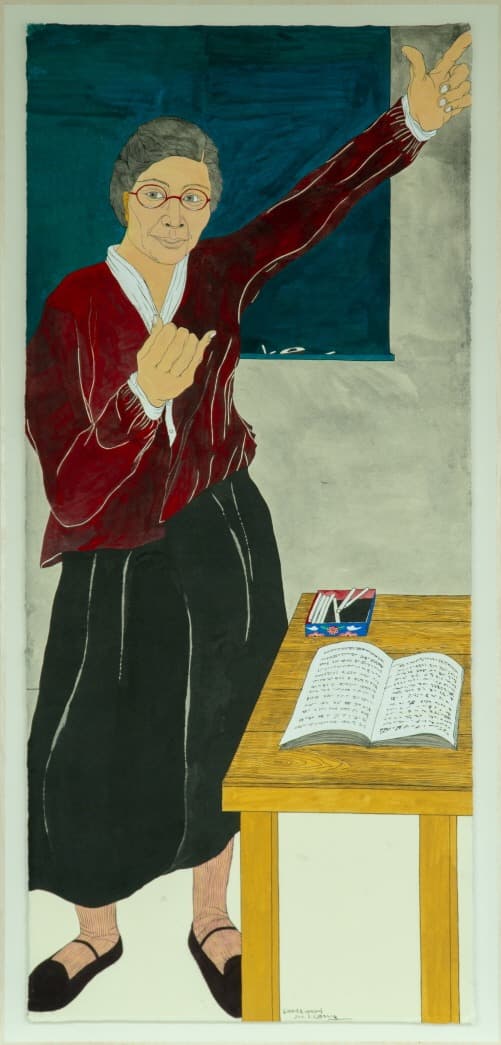 김마리아 초상 · 한지 위에 분채 · 210x94cm · 2020