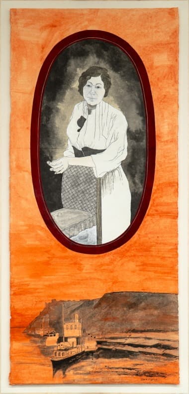김알렉산드라 초상 · 한지 위에 분채 · 210x94cm · 2020년 4월 15일