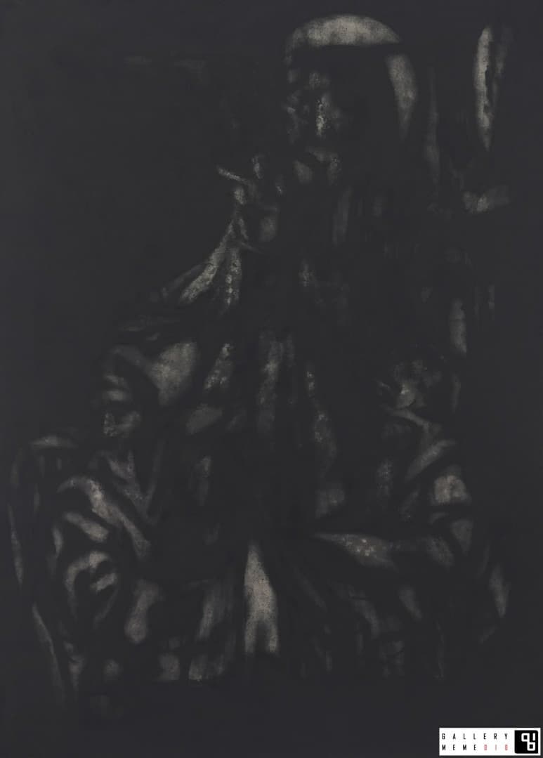 일요일의 유치원 · 한지에 먹 목탄 · 146x104cm · 2018 (출처= 갤러리밈) · Sunday kindergarten · ink, charcoal on hanji