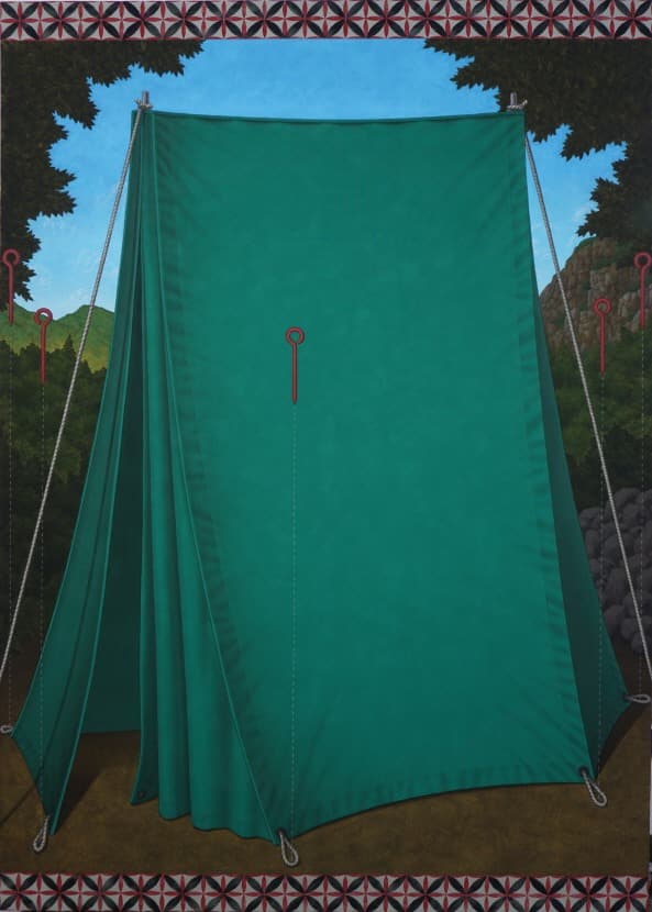 A-Frame Tent · Acrylic on canvas · 162.2x130.3cm · 2021 (출처= 학고재 갤러리) · A-Frame Tent · Acrylic on canvas