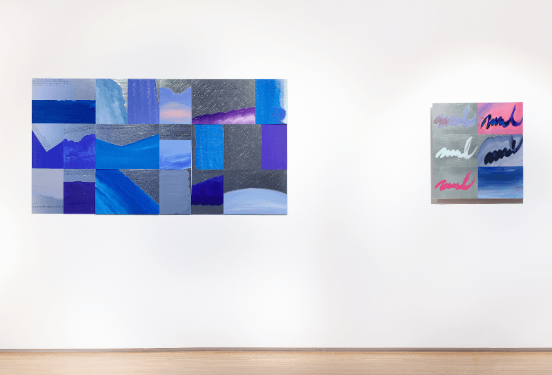 정인희 - 이제부터 모든 것이 물감 얼룩에 관한 것이 될 것 · mixed media on tinplate · 168x88.5cm · 2021 (출처= 어울아트센터)