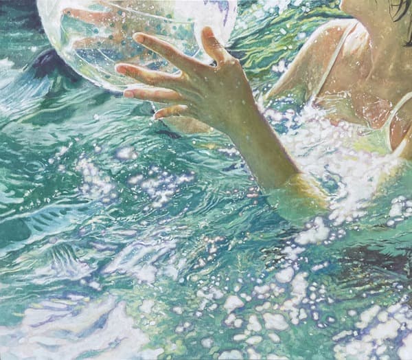 The Light · 순지에 채색 · 45×53cm · 2021 (출처= 한원미술관) · The Light