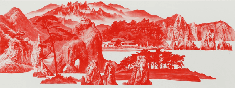 이세현 - Between Red · 리넨에 유채 · (출처:신세계갤러리 홈페이지)