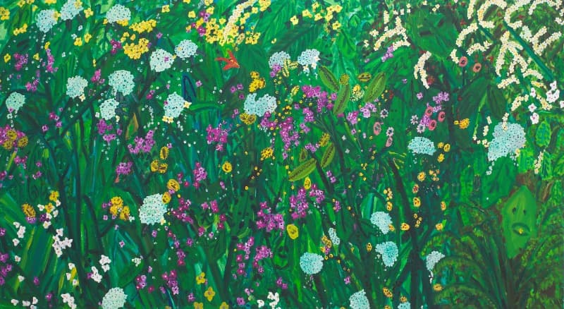 이지연 - 5월의 꽃 2 · 리넨에 유채 · 103x187cm · 2020 (출처:신세계갤러리)
