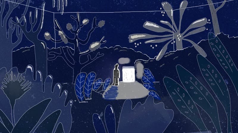 현유정, 어딘가에, 숲 (Somewhere, The Forest), · 싱글 채널 비디오 · 4분 27초 · 2019 (출처:신세계갤러리)