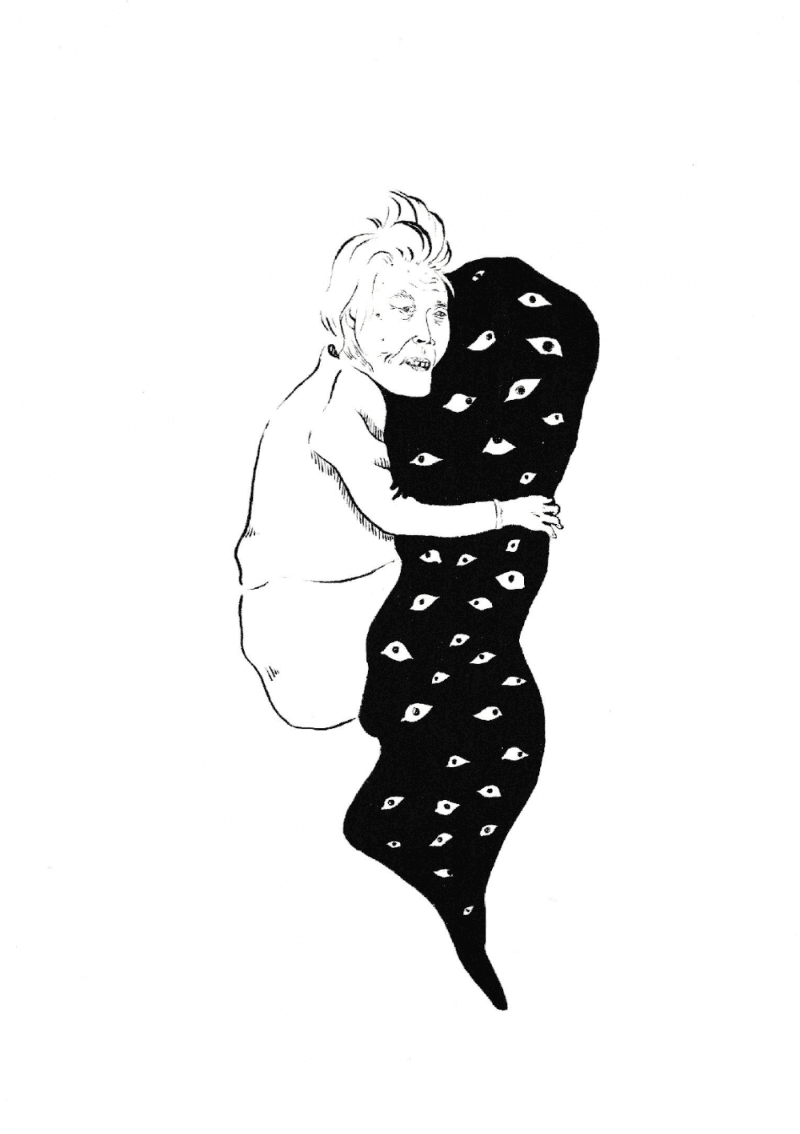 내가 사랑하는 어머니의 어머니 · 펜화 · 29.7x42cm · 2020 (출처= 공간291)