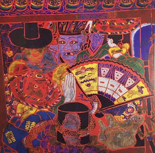 무속 5 · 수묵채색 · 136×136cm · 1982 (출처= 교보아트스페이스)