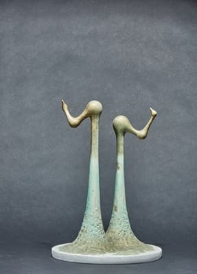 0 95-4 (부제: 해와 달) · 석고 · 1995 (출처= 성북구립 최만린미술관) · 0 95-4 · Gypsum