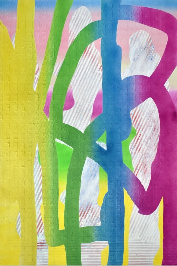 Portal · oil,acrylic, masking tape on canvas · 91x91cm · 2021 (이미지 제공 = 아트스페이스영) · Portal · oil,acrylic, masking tape on canvas