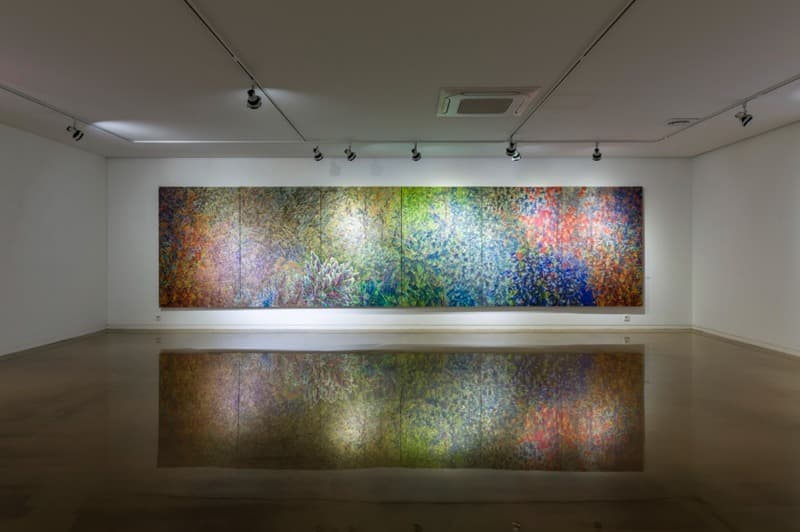 오이코스_다섯번째 계절 · 비단, 수묵, 금분 · 193.9×781.8㎝ · 2018 (출처= 대전테미예술창작센터) · Oikos_5th Season