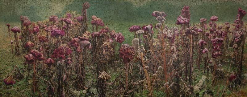 뜰 · 캔버스에 유채 · 136×346cm · 2014 (출처= 경남도립미술관)