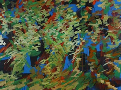 녹색풀 · 캔버스에 아크릴, 유채 · 194 x 259 cm · 2016 · green pool · acrylic and oil on canvas