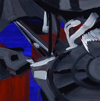 기계 · 캔버스에 아크릴, 유채 · 50 x 50 cm · 2017 · The Mechanic · acrylic and oil on canvas