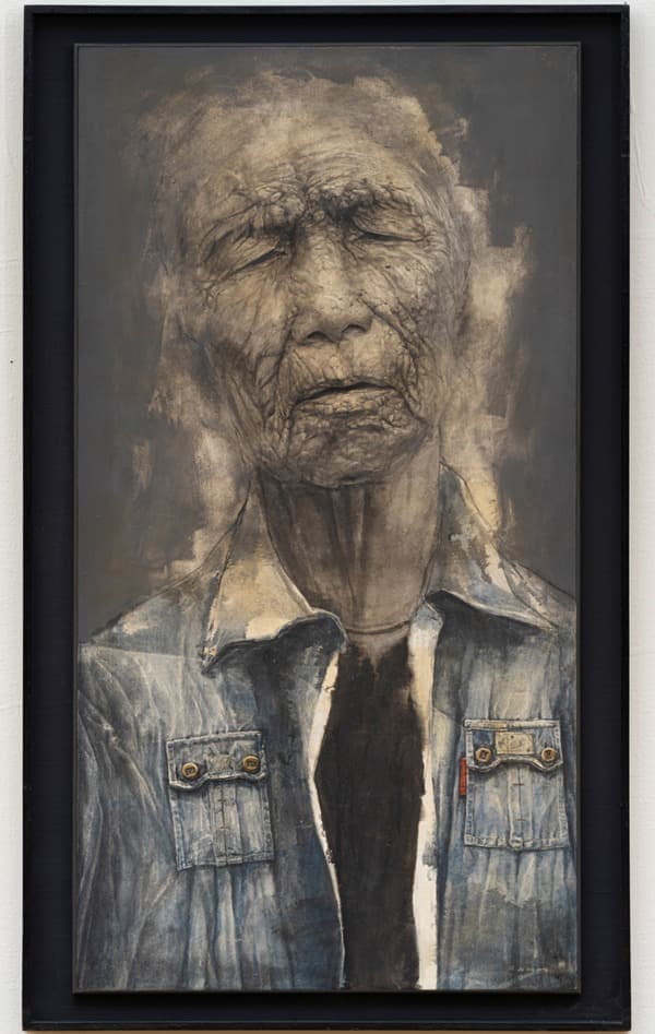 세대(Generation) · Oil on canvas · 147 × 78cm · 1982 (출처= 부산시립미술관) · Generation · Oil on canvas