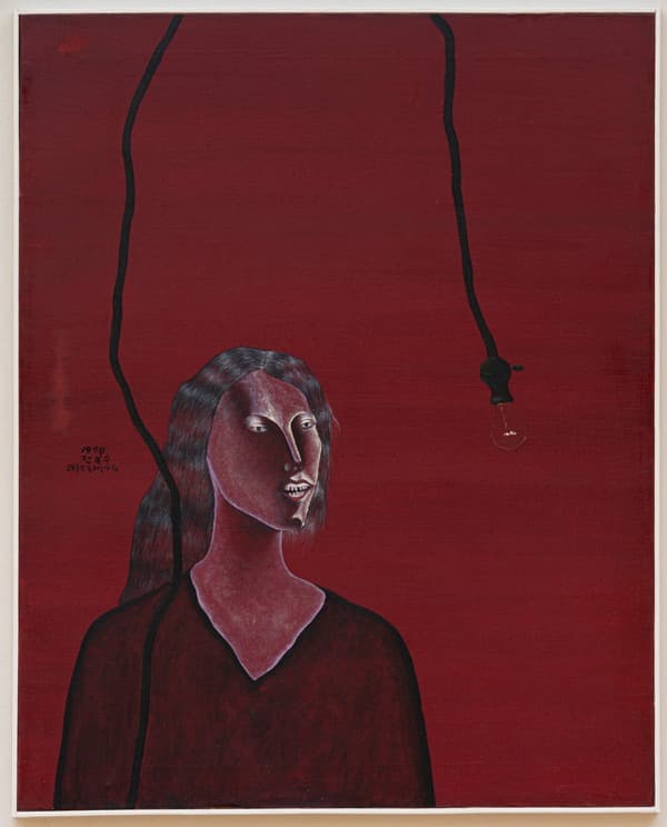 고독을 소독하는 사람 · Oil on canvas · 91 × 72.5cm · 1978 (출처= 부산시립미술관) · Person Who Disinfects Loneliness · Oil on canvas