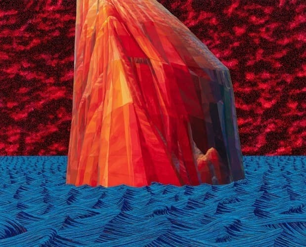 오렌지 스톤 · oil & acrylic on canvas · 130x162cm · 2021  (출처= KP갤러리)