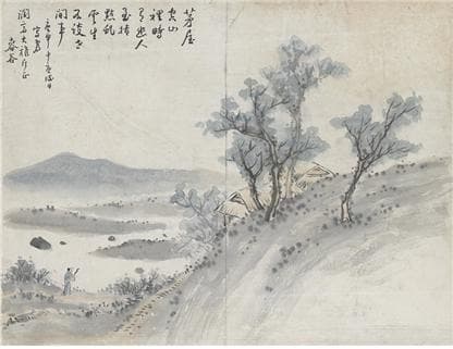 고희동 산수 · 한지에 수묵담채 · 27x36cm · 1900년대