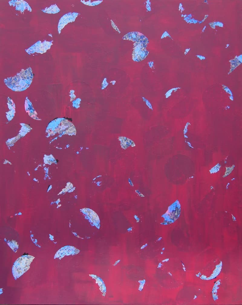 먼곳에 비친 달 · 한지, 아크릴 · 162.2x130.3cm · 2020 · hanji, acrylic