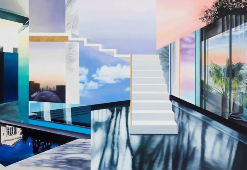 boundary stair; for potential movement · Oil on canvas · 112.1×162.2cm · 2020 (출처= 갤러리이즈) · boundary stair; for potential movement · Oil on canvas