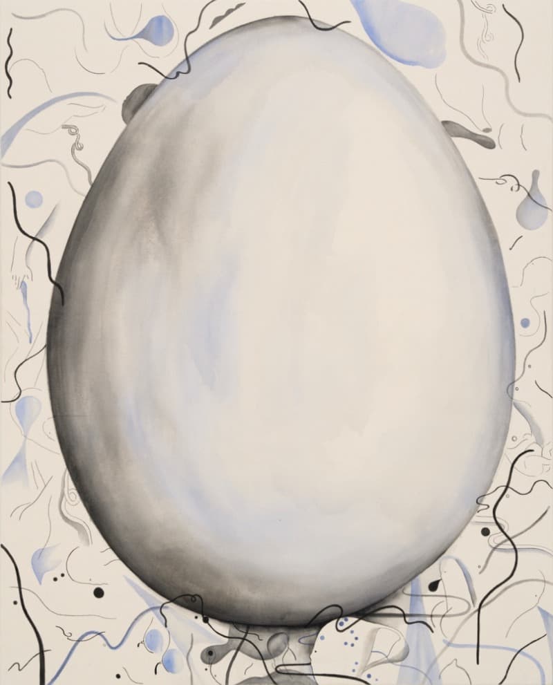 Egg Drawing · Acrylic on canvas · 162.2x130.3cm · 2021 (출처= 갤러리2) · Egg Drawing · Acrylic on canvas