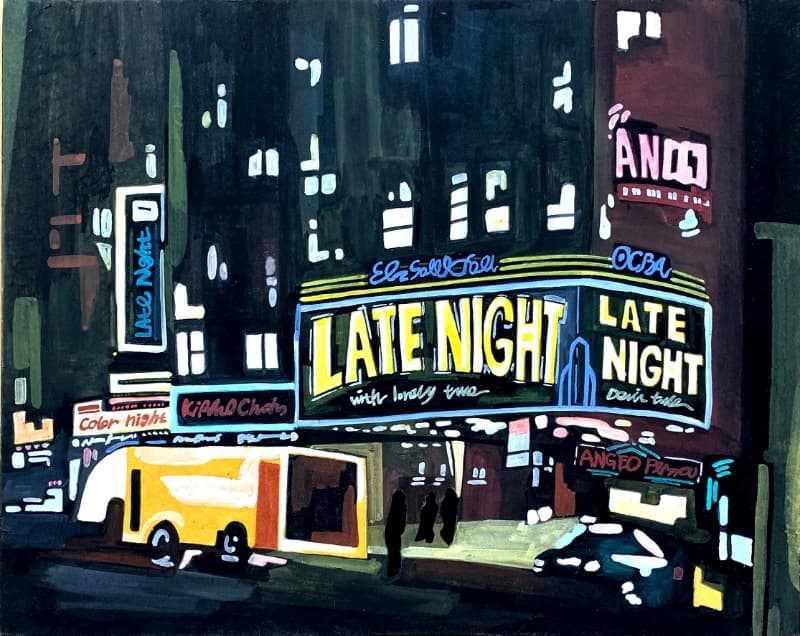 late night · 장지에 분채 · 27.3x34.8cm · 2021 (이미지 제공 = 갤러리 너트) · late night