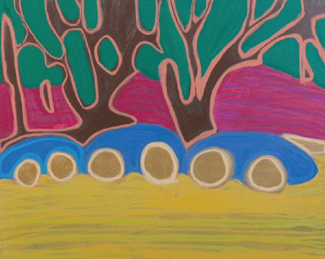 함께가요 · Acrylic & oil pastel on canvas · 91 x 73 cm · 2021 · Acrylic & oil pastel on canvas