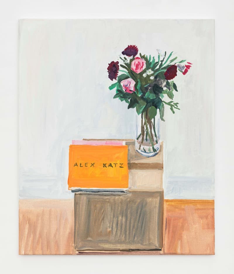 Jean-Philippe Delhomme. “Flowers and Artforum” · Oil on canvas, wood frame. · 41 x 33 x 2 cm | 16 1/8 x 13 x 0 13/16 in. · 2021 Photo: Claire Dorn. Courtesy of the Artist and Perrotin. · Jean-Philippe Delhomme. “Flowers and Artforum” · Oil on canvas, wood fram