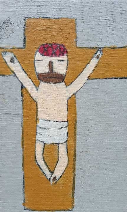 십자가 · Acrylic on Wood · 22 x 14cm · (출처= 모리스갤러리)
