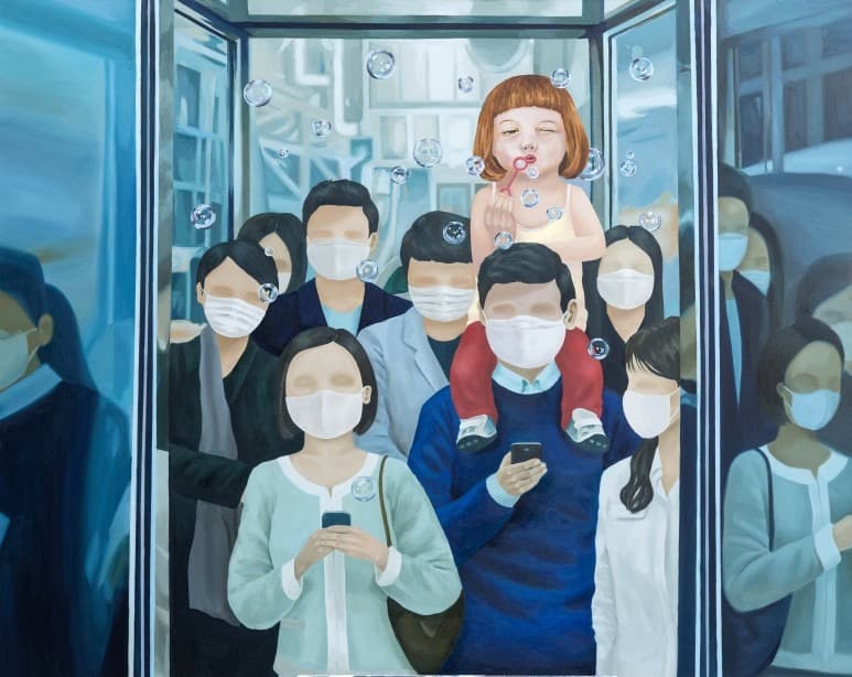 엘리베이터 · Oil on canvas · 162.0 x 130.3cm · 2020 (출처= 서학동사진관)