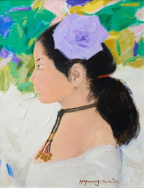 여인 · Oil on canvas · 40 x 31cm · 1984 (출처= 팔복예술공장)