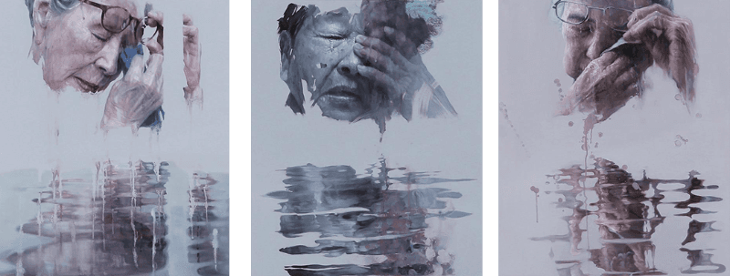 붉은 눈물7-9 · Oil on canvas · 72.7x60.6cm · 2019 (출처= 국립아시아문화전당)