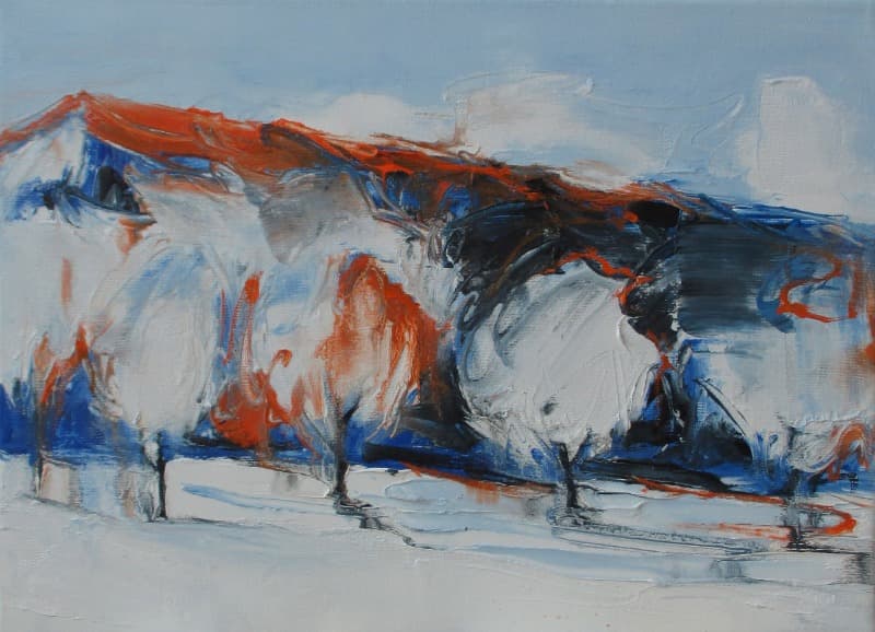 설경 · oil on canvas · 24.2x33.4cm · 2021 (이미지 제공 = 갤러리 너트) · oil on canvas