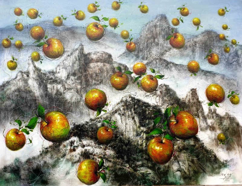 북악산의 사과 · oil on canvas · 116.8x91cm · (이미지 제공 = 이상원 미술관) · Apple of Bugaksan · oil on canvas