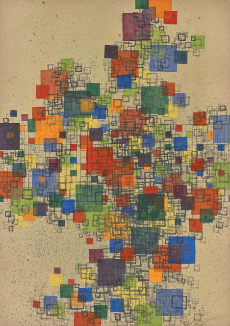 시간의 광장 15시 · 한지에 수묵채색 · 84×119cm · 2021 (출처= 갤러리도스)