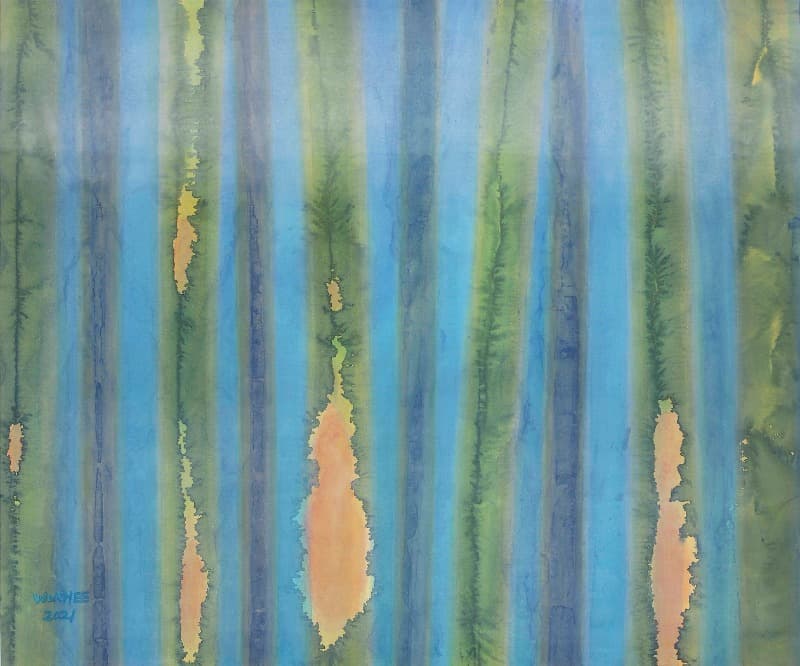 Blue Fantasia 235-Forest · Mixed Media on Hanji · 60.6x72.7cm · 2021 (이미지 제공 =갤러리 너트) · Blue Fantasia 235-Forest · Mixed Media on Hanji