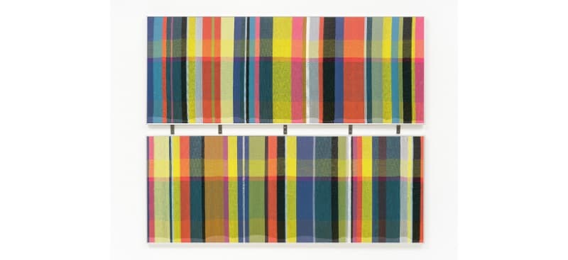 무제 (지하철노선도) · 양모, 면, 나일론, 종이, 8종광 직기 · 127×153cm · 2021 (출처= 학고재아트센터)
