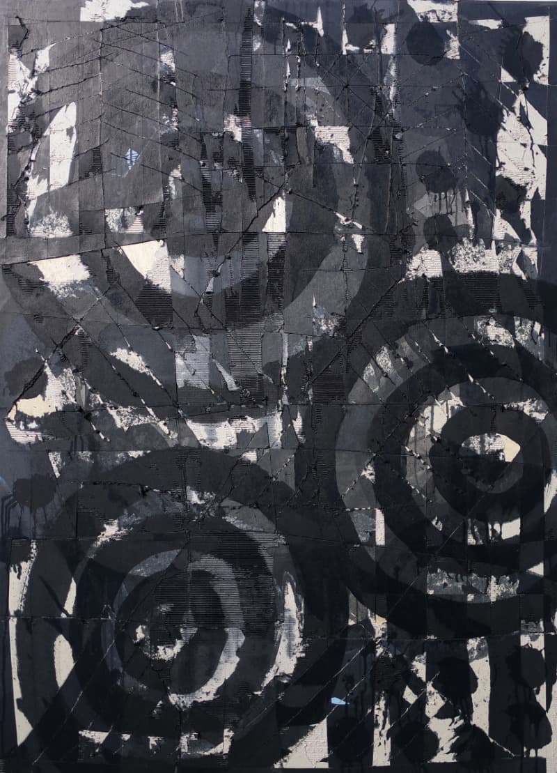 예술과 암호16 · 종이에 먹, 나무판넬에 배접 · 153x110cm · 2020 (출처= 슈페리어 갤러리)